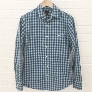 J. Crew Jaspé Cotton Check Shirt in blue
